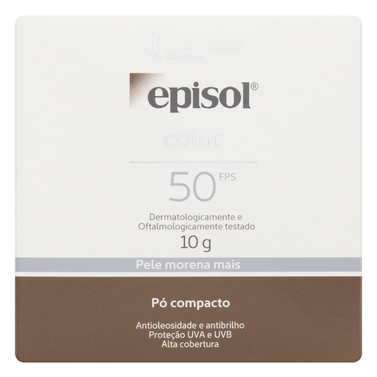 Protetor Solar Episol Color FPS 50 Pó Compacto Pele Morena Mais 10g